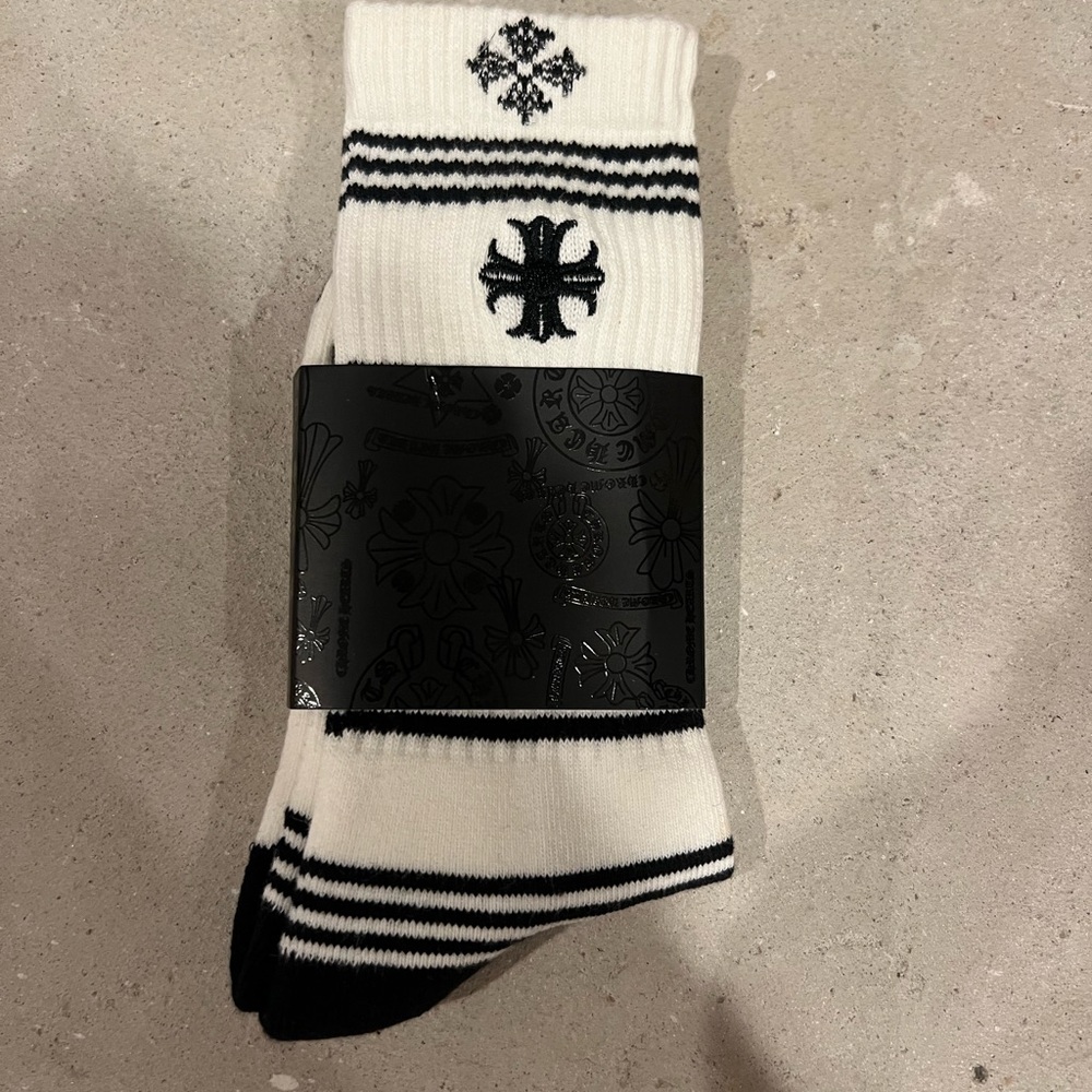 Chrome hearts Black and White Patterned Men's Socks